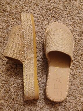 BEACH By Matisse Woven Espadrille Slide Sandals - Natural Tan